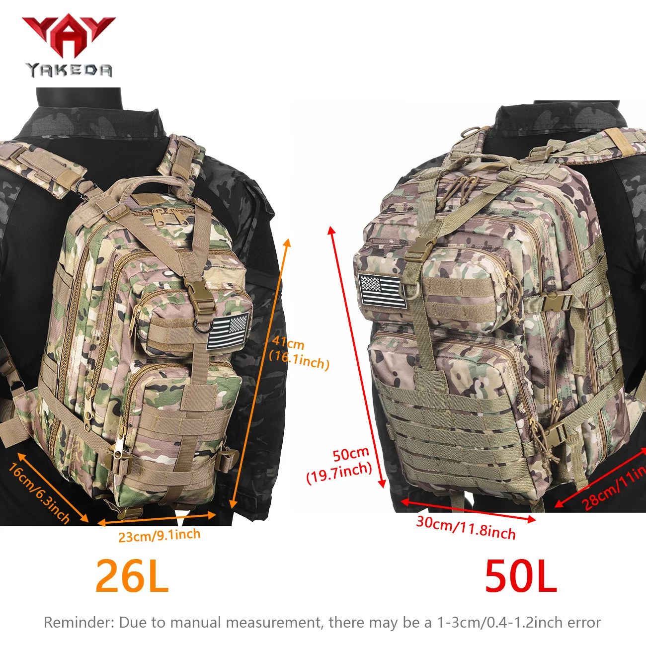 Waterproof Sports Backpack with Buckle and Emblem for Hiking