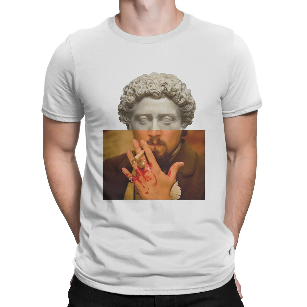 thumbnail image 1 of Camiseta de Leonardo DiCaprio (Django Desencadenado) y Marco Aurelio para hombre, ingeniosa camiseta de rompecabezas, divertida camiseta de manga corta con cuello redondo., 1 of 7