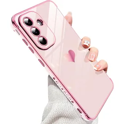 Luxury Plating Silicone Soft Case - Glitter Love Candy Color Glossy Finish - Galaxy A25 (Pink)