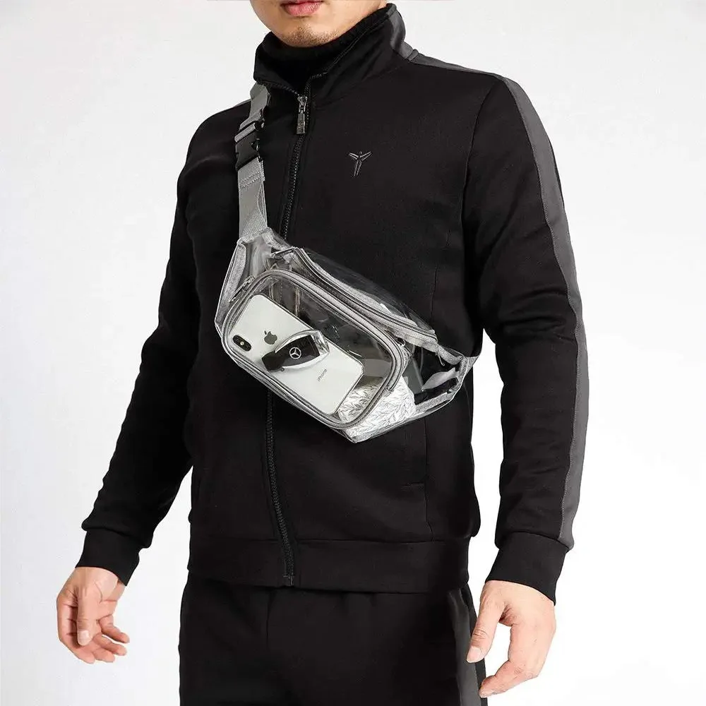 Sportovní pás pack transparentní vodotěsný jogging fitness fanny pack brašna pro mobil sluchátko devizy kláves úložný komora pack