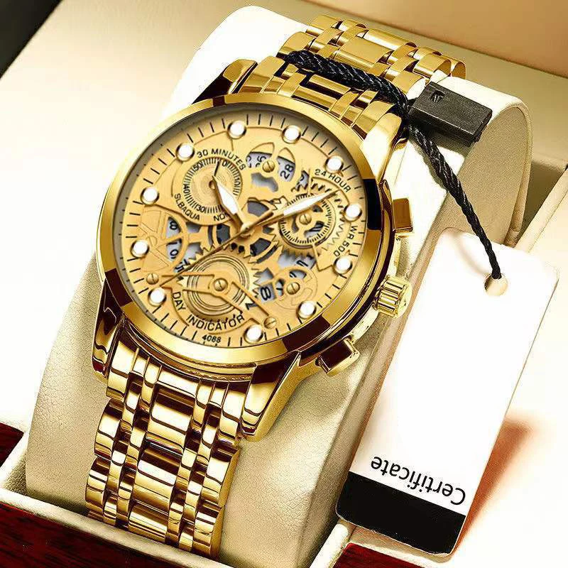 Men Luxury Quartz Watch for Man Quartz Watches Male Wristwatches Men’s Automatic Mechanical Waterproof Luminous Casual Clock