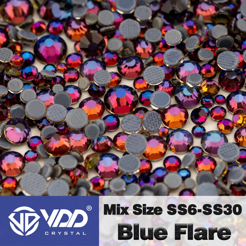 VDD Großhandel SS6-SS30 Hotfix Mix Größe Glas Strass Kristall Flache Rückseite Hohe Qualität Strass Steine Für DIY Kleidung Zubehör – Detail 10