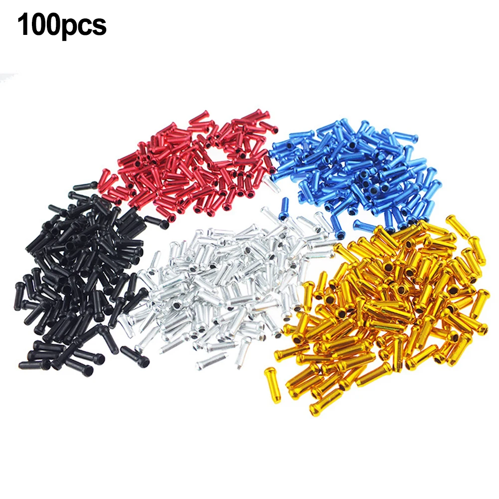 

50PCS Aluminum Bicycle Cable End Cap Bike Wire End Cap Brake Derailleur Shifter Wire Ferrules Inner Cable Tips Crimps Tail