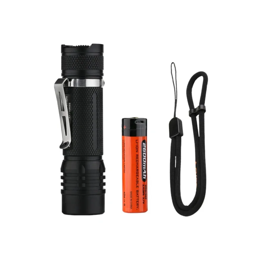 Folomov 18650S 900 루멘 EDC 손전등 18650 배터리, USB 충전식 미니 컴팩트, 9 가지 모드 LED 토치, 야외 캠핑 하이킹