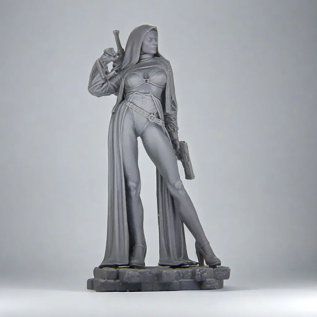 Frau mit einem Maschinen gewehr Miniatur figur Antik Harz Modell Kit unbemalt Kunststoff Modell Kit Anime Figur a563 – Detail 7