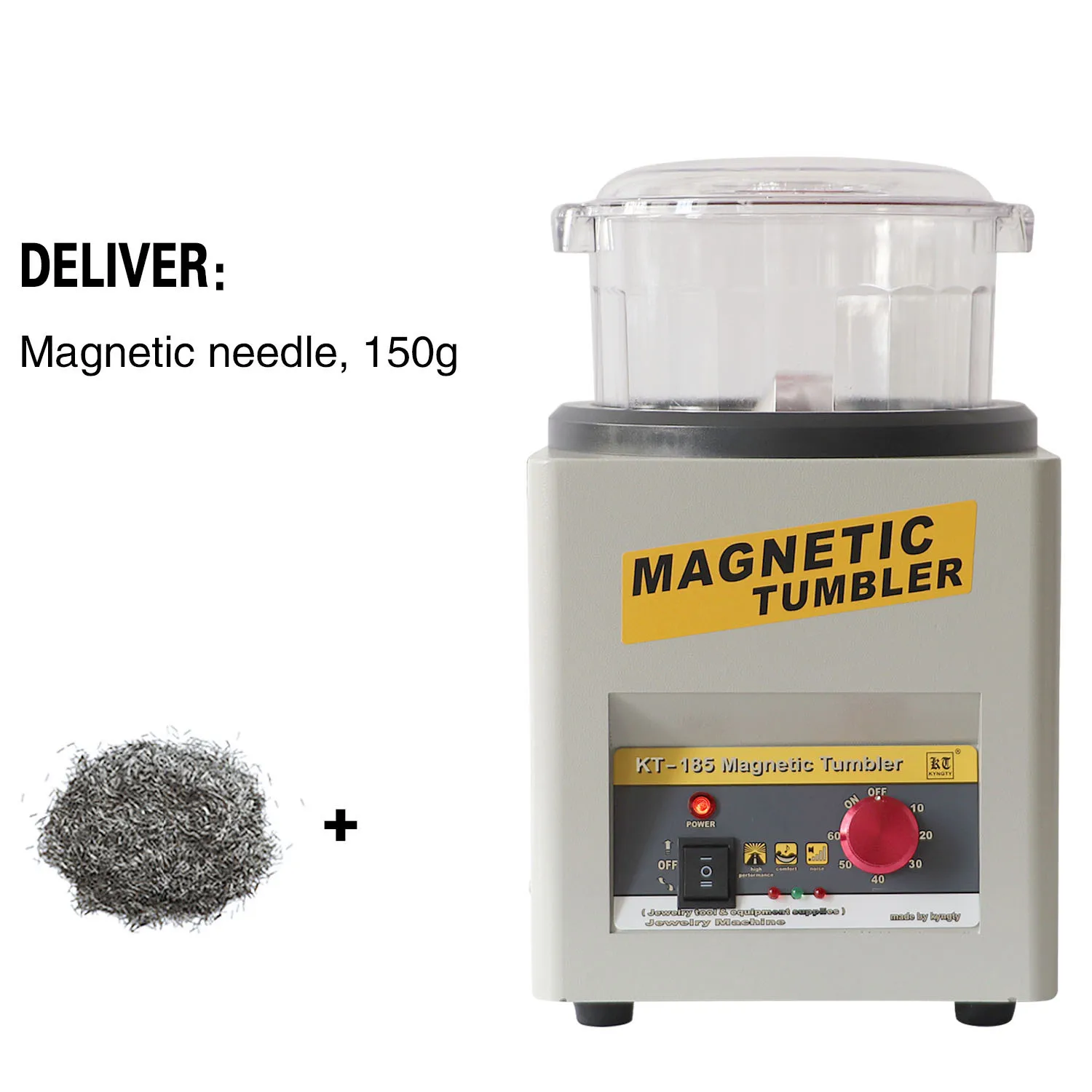 

Desktop KT-185 Magnetic Polishing Machine for Jewelry - Removes burrs, chamfers, cleans, and polishes workpieces