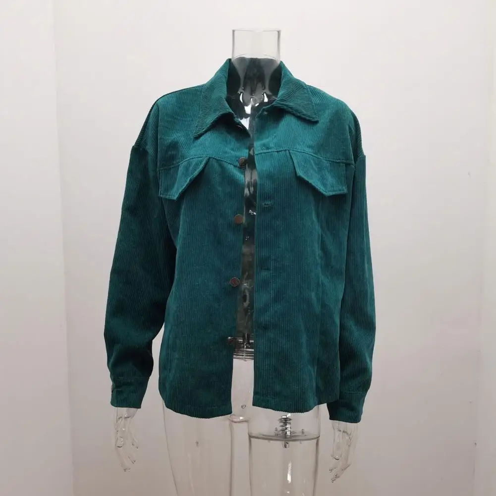 

Comfortable Women Clothing Thick Cardigan with Turndown Collar Single-breasted Buttons for Women Loose Fit Long Sleeve for Wear