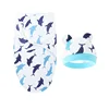 Baby Blanket Hat Set Cartoon Printed Cotton Newborn Swaddle Adjustable Infant Sleeping Swaddle Wraps All Seasons 0-6 Months 5
