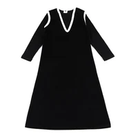 Girls and lady robe long sleeves clothes ribbed and velour set family set maxi dress casual girls black maxi dress wear 2
