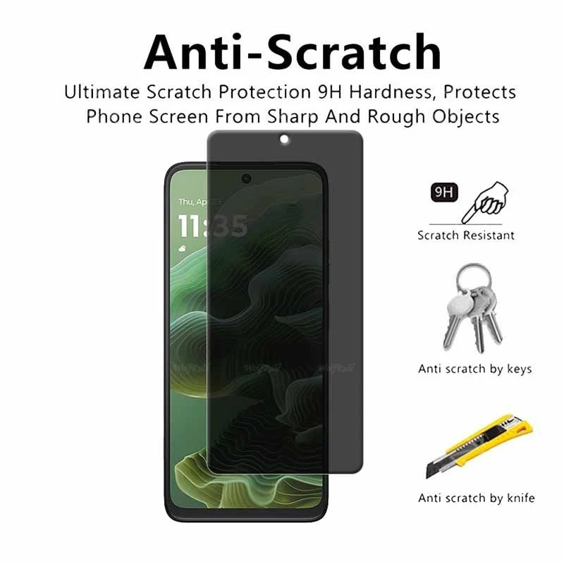 Pack of Tempered Glass HD Privacy Screen Protectors with Anti-Spy and 9H Hardness