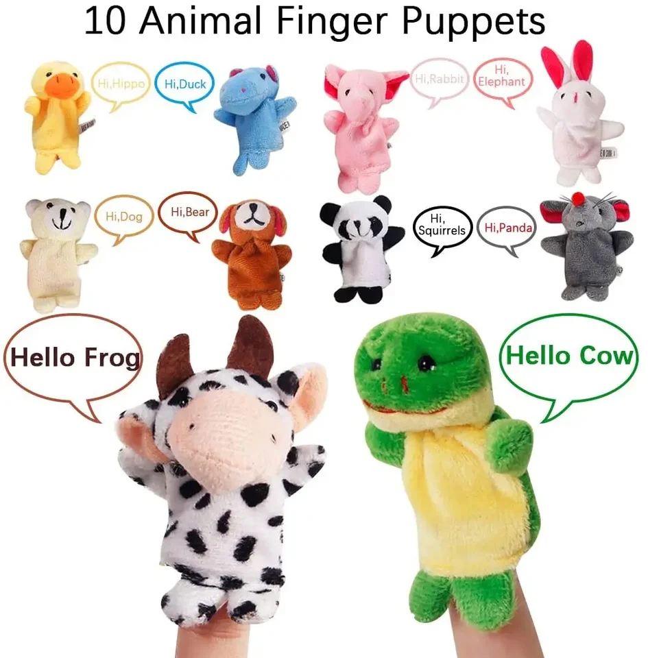 Realistic Animal Puppets Duck Stuffed Animal 9 Animal Hand Puppets Set - Realistic Stuffed ...