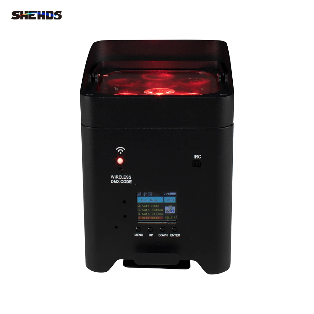 รูปสินค้า ไฟ LED พกพา 6x18W 6in1 RGBAW + UV พร้อมแบตเตอรี่ รีโมทไร้สาย และแอปพลิเคชัน