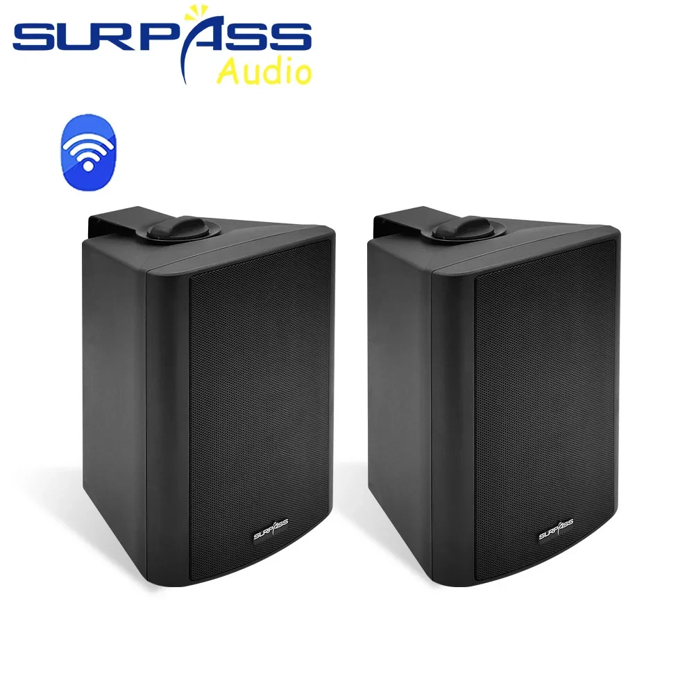 2pc WiFi Wall Mount Speaker Box HiFi Subwoofer Stereo 3D Sound PA System Built In D Class Amplifier Support RJ45 Home School wall ceiling speaker