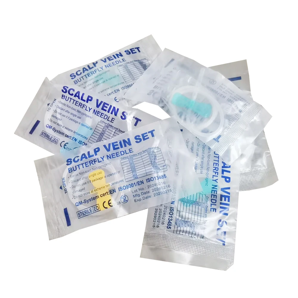 Disposable Infusion Needle 10 Pcs Disposable Butterfly Blood Collection Needle double wing type Blood Collection Needle Pet Care Room Cat Dogs Animal