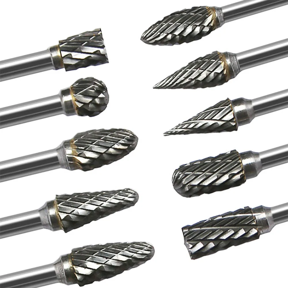 

1pcs Carbide Burr Set, Hard Alloy Tungsten Steel Double Cut Rotary File Milling Cutter Head, Woodworking Grinding Carvin