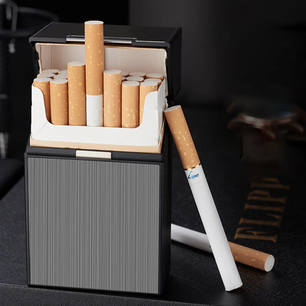Compact Aluminum Cigarette Storage Case - Holds 20 King Size Cigarettes