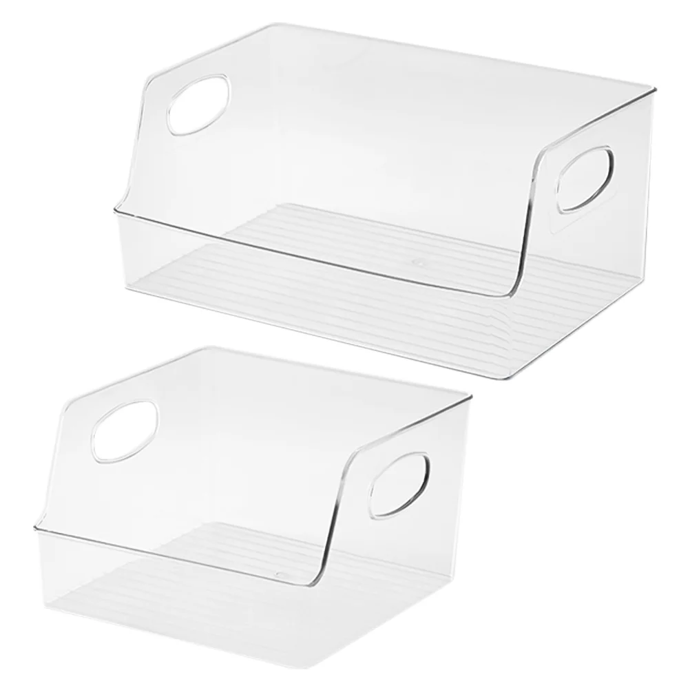 2 Pcs Book Storage Box Shelves File Rack Desktop Magazine Holder Plastic Organizer for Containers Office Shelf