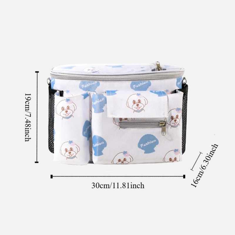 Multifunction Baby Pram Organizer Large-capacity Oxford Cloth Baby Stroller Hanging Bag Waterproof Diaper Bottle Storage