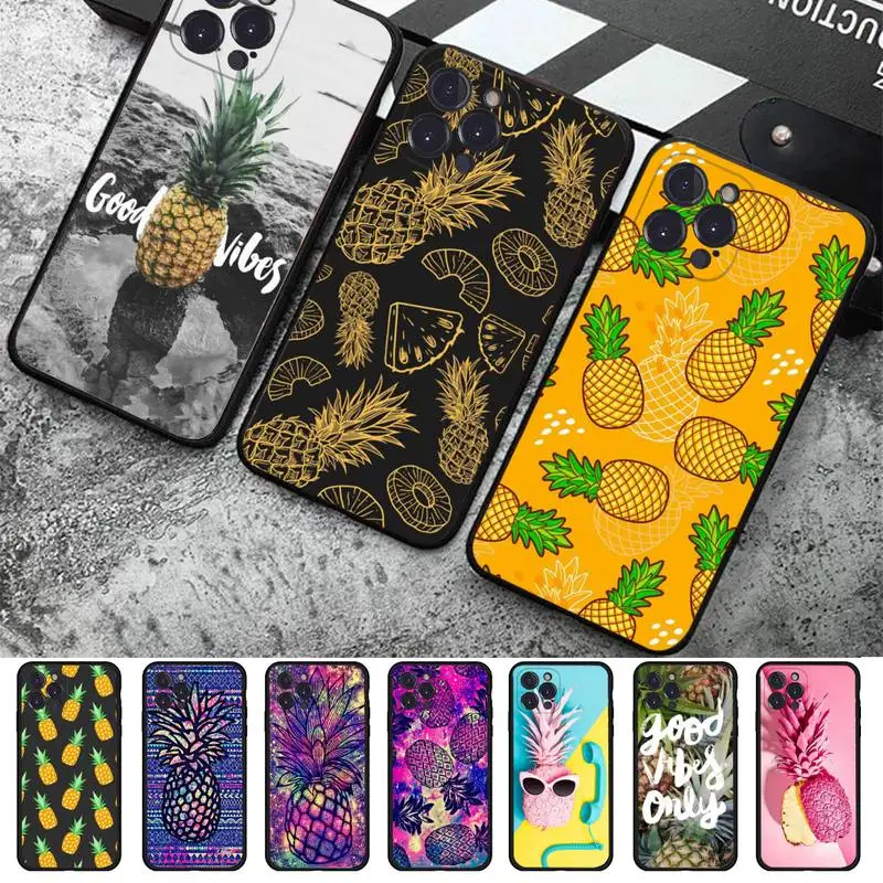 

Pineapple Phone Case For iPhone 13 Pro MAX 14 11 12 Mini X XS XR 6 7 8 Plus SE 2020 Soft TPU Cover