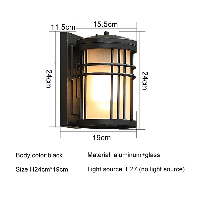 Outdoor Waterproof Wall Lamp Modern Villa Entrance Corridor Garden Lamps Retro Balcony Gate Terrace Lighting Fixture 6