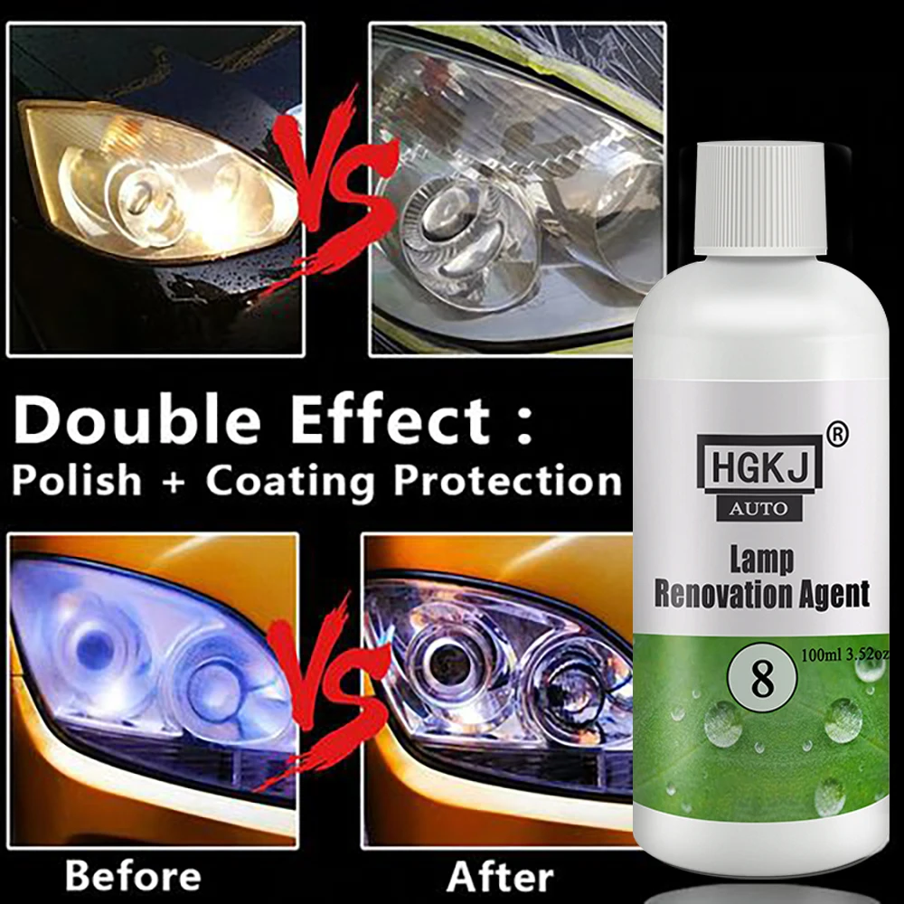 Headlight Restoration Kit - 2025 Upgraded Fluid To Remove Oxidation & Yellowing From Cloudy Headlights | Works On Plastic & Glass, Easy Spray & Wipe