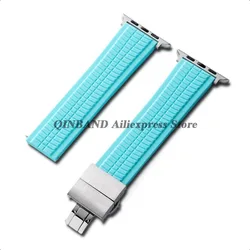 Premium Soft Silicone Watchband - Rubber Strap - Ultra2 45mm 49mm (Blue)