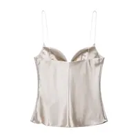 Autumn Satin Textured Black Sling Tops Women Elegant V-neck Backless Tops Shirt Women Sexy Tops Club Party Tanks 2025 New - Image 4