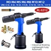 Pneumatic Riveter Automatic Rivet Nut Gun RL-6312 Industrial Hydraulic Quick Riveting Nut Tool M3 M4 M5 M6 M8 M10 M12 1