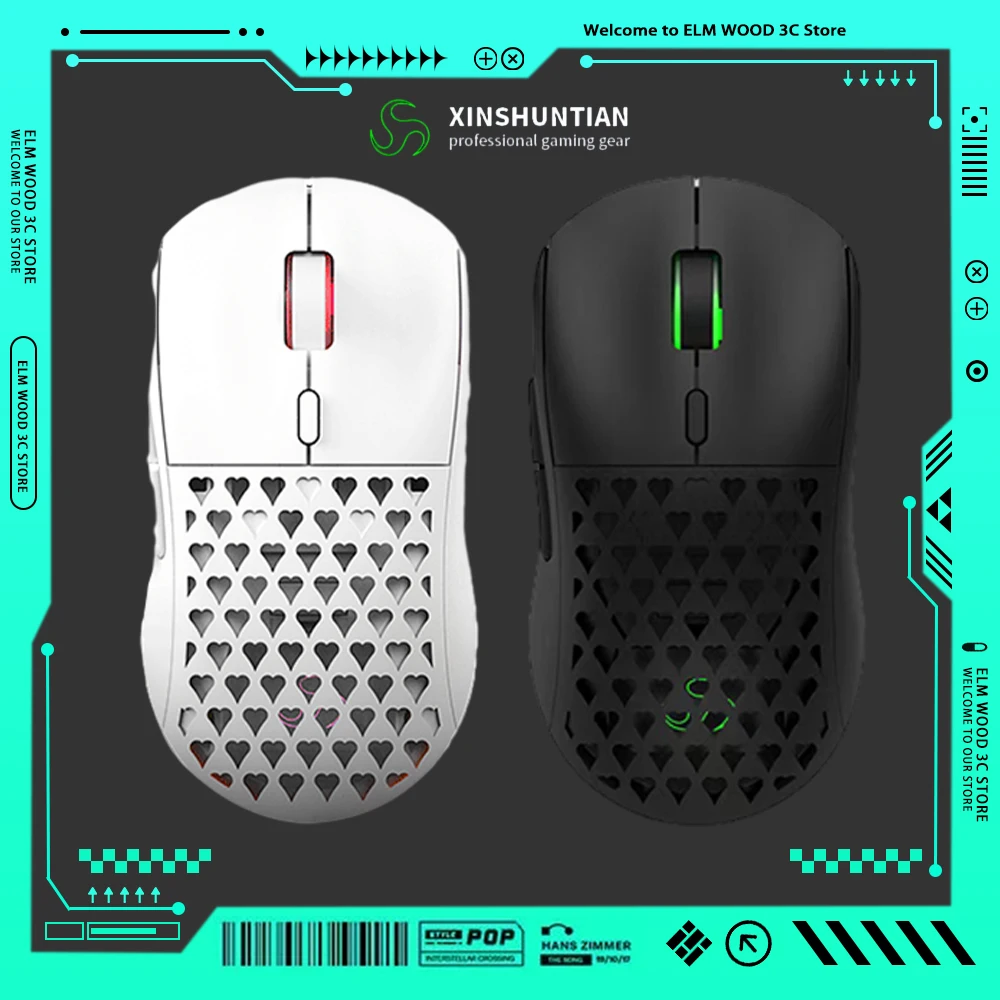 

Xinshuntian G920pro Wireless Mouse Paw3395 Dual Mode Hot Swap DIY RGB Light Gaming Mice E-Sports Pc Gamer Accessories Laptop