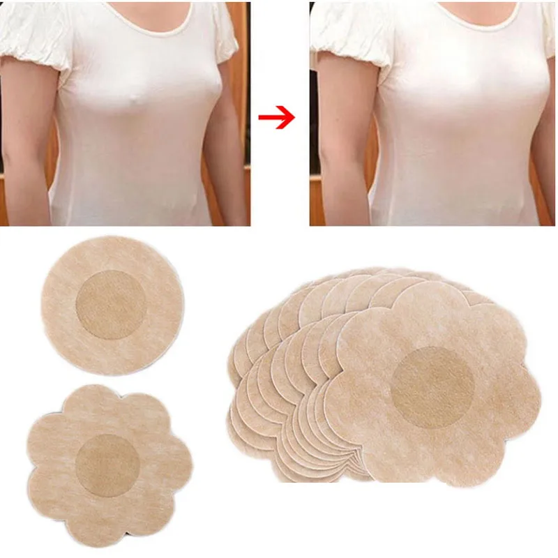 100Pcs Nipple Sticker Disposable Invisible Chest Sticker Non-woven Bra Breast Patch Bra-less Pasties Pad Nipple Cover Stickers 5