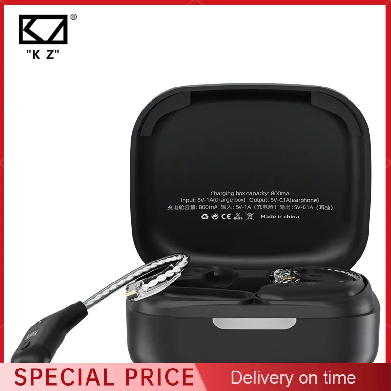 

KZ AZ09 беспроводной обновленный кабель Bluetooth-совместимый 5,2 HIFI без проводов ушной крючок C-контактный разъем с зарядным чехлом B PIN
