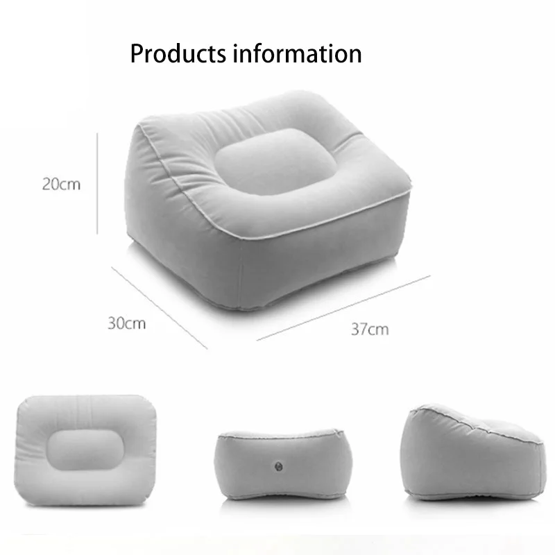 Inflatable Pillow Flocking Material Travel Pad Footstool Car Aircraft Foot Pedal Lumbar Support Two Colour Interior Accessories airplane foot rest car foot rest
