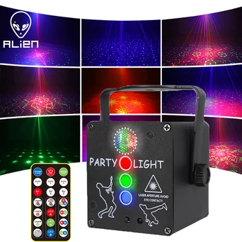 ALIEN-미니 DJ 디스코 RGB 레이저 조명 프로젝터 USB 충전식 LED 무대 조명 효과, 파티 휴일 결혼식 크리스마스 램프