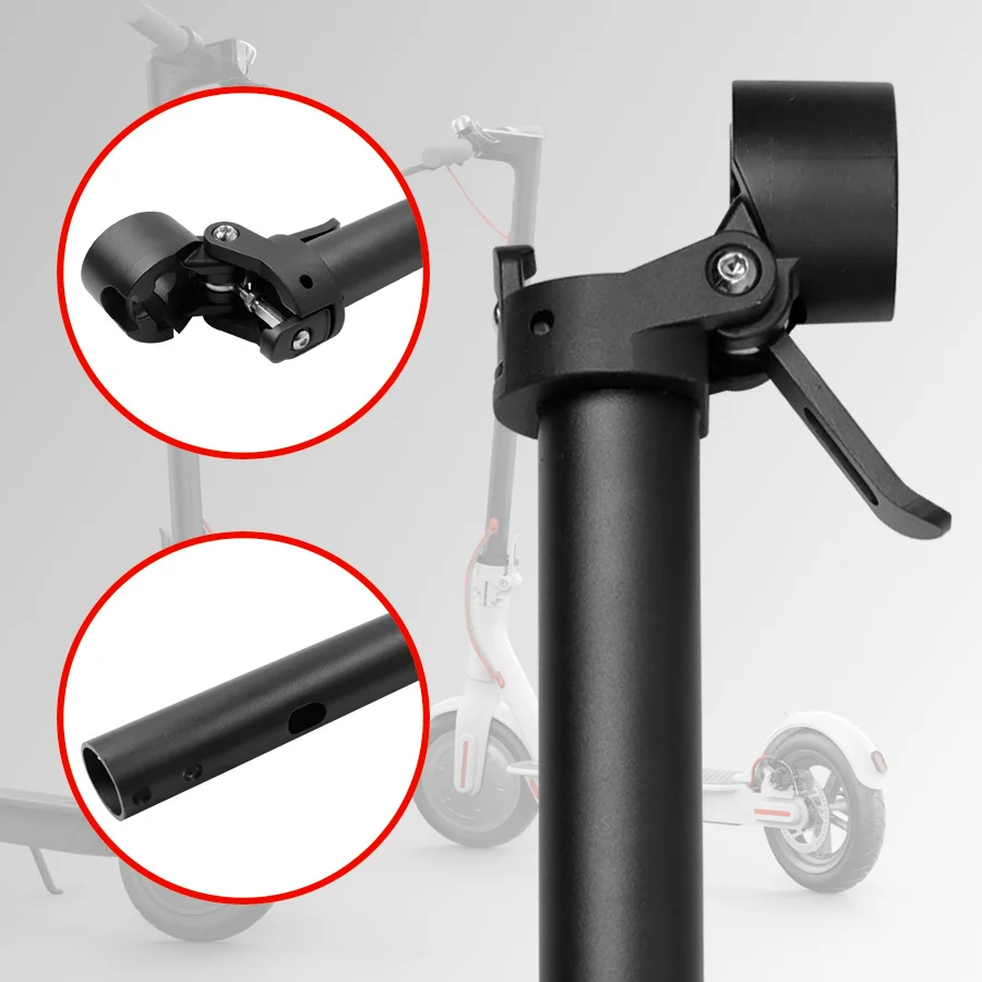 OEM Folding Pole Replacement for Xiaomi m365 Pro Electric Scooter Including  Silicone Plug, Folding Slot Latch