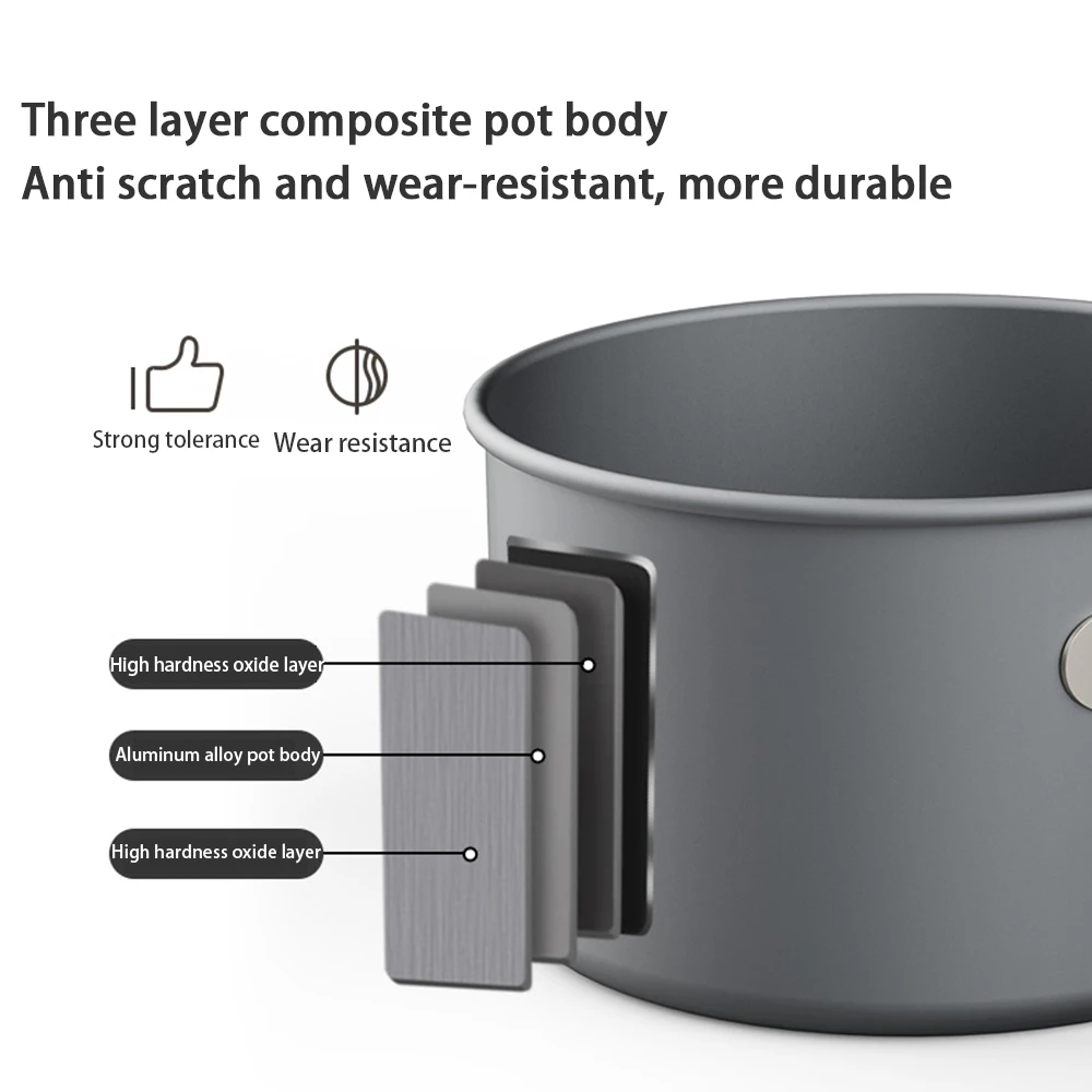 Description Picture 3 of itemNaturehike Camping Cookware Set Outdoor Pot Tableware Kit Cooking Water Kettle Pan Travel Cutlery Utensils Hiking Picnic Tourist