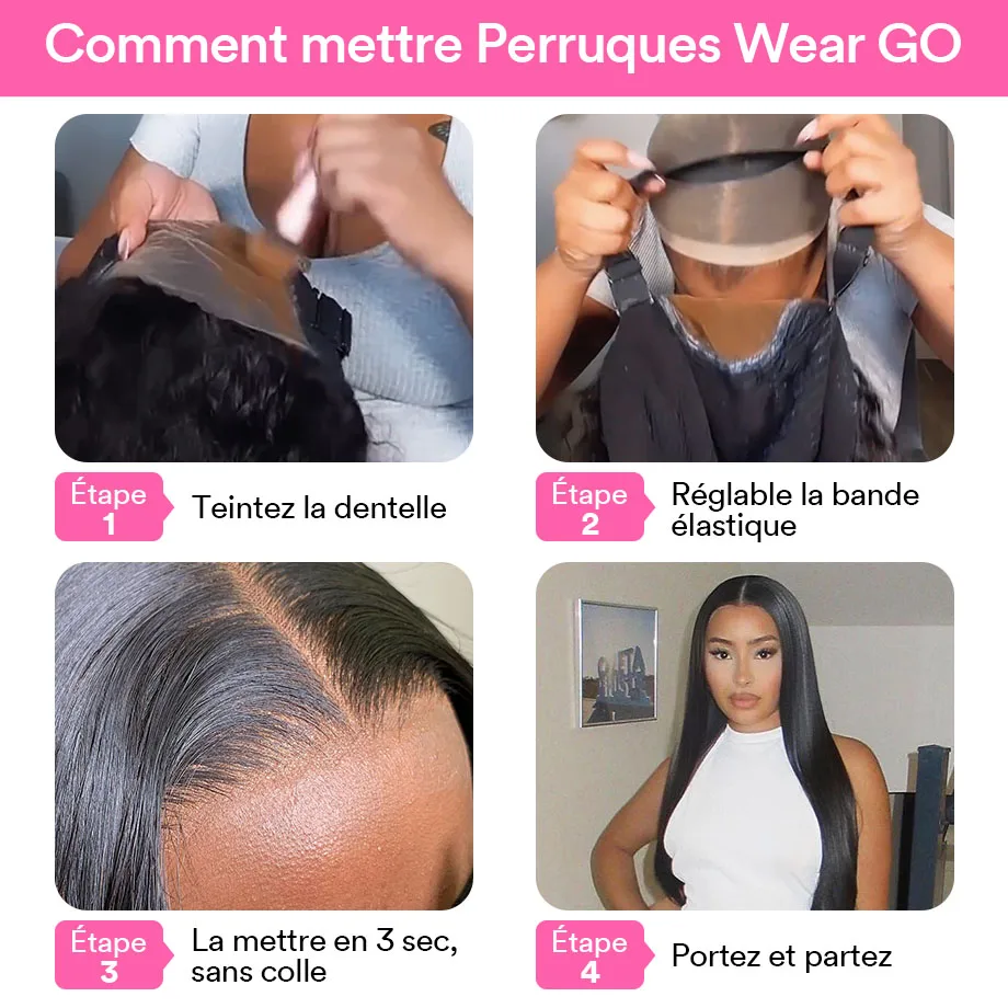 5x5 4x4 Perruque Cheveux Humains Lisses en Fermeture Dentelle Prédécoupée Prêts à Porter Sans Colle Dentelle Hd Prépilée Préblanchie 13x4 13x6 Perruques Cheveux Humains Frontale en Dentelle Pour Femmes