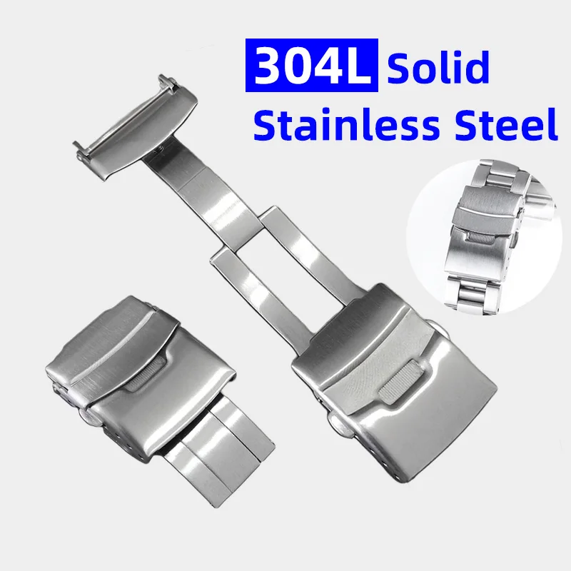Fibbia Per Orologio Con Chiusura In Acciaio Inossidabile 304L Premium Per Seiko Divers Oyster Bracciale Con Chiusura Pieghevole In Acciaio Solido 18Mm