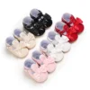 Princess Baby Girls Shoes Soft PU Leather First Walker Cute Bow Non-slip Rubber Sole Crib Shoes Toddler Infant Moccasins Shoes 2