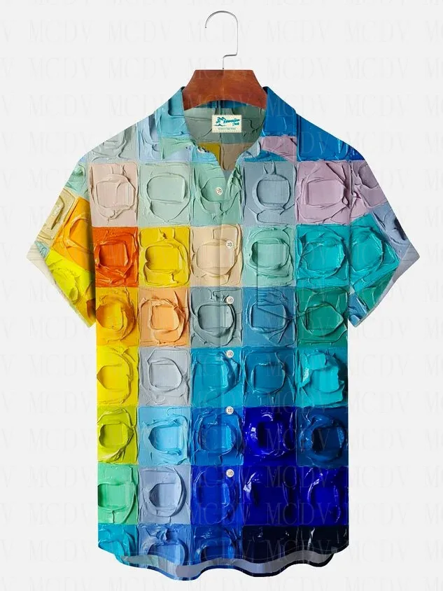 Royaura Ombre Tie Dye Hippie Peace And Love Graphic Men's Vacation Beach Hawaiian Shirts uniqlo peace for all ut graphic tкороткие рукава dick bruna