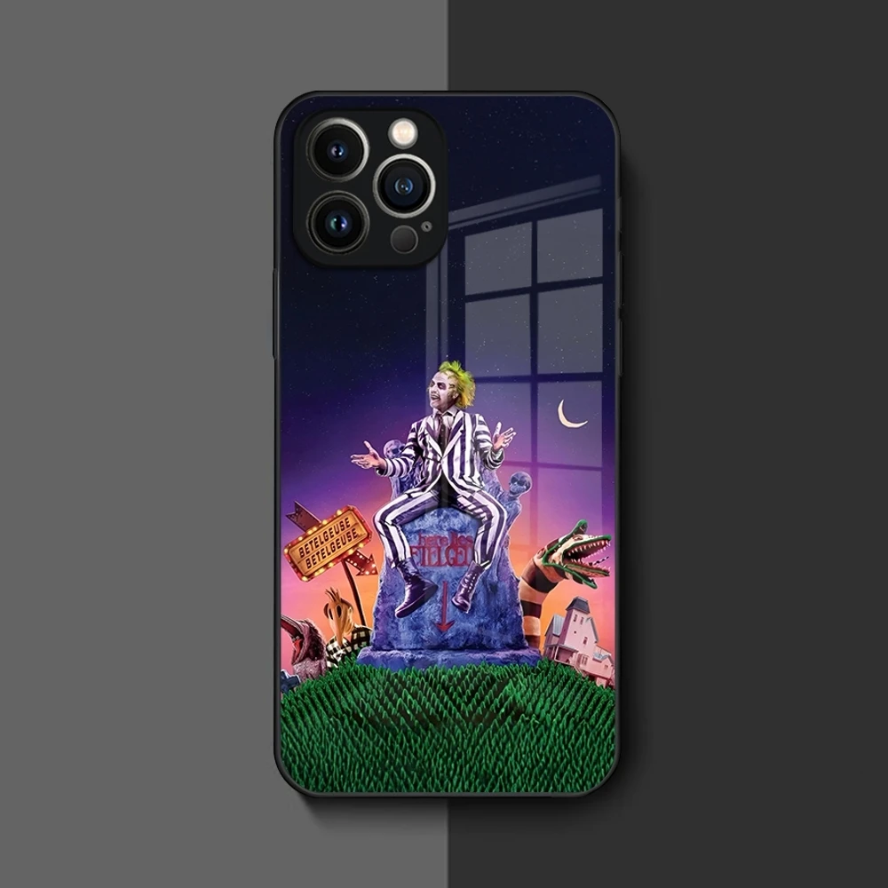 thumbnail image 1 of B-BeetlejuiceS-S 2 Phone Case for Iphone 16 15 14 12 11 13 Pro Max Mini 8 X Xr Xs Puls Black Glass Cover, 1 of 5