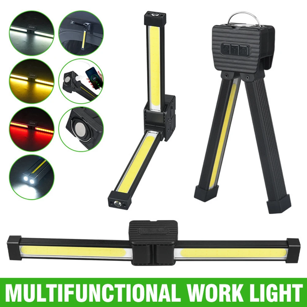 7-speed Dimming Flash Gym Lamp for Posing Portable Magnetic LED Flashlight with Hanging Hook Rechargeable 180° Folding Worklight