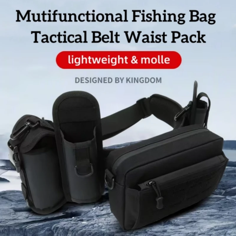 Mutifunctional Fishing Lure Bag Fishing Belt Multiple Pockets Outdoor Tactical Gear Shoulder Messenger Bags Utility Waist Pack