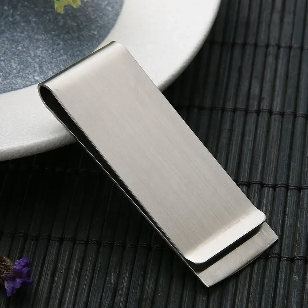 1pc Metal Stainless Steel Money Clip Cash Clamp Holder Portable Wallet Dollar Card Clip Business Banknote Folder for Men Women metal money clip
