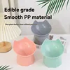 1pc WhiskerWare Elevated Cat Bowl Anti-Tip Plastic Raised Pet Feeding Dish with Tilted Edg 3e Neck Protection Kitty Food 3