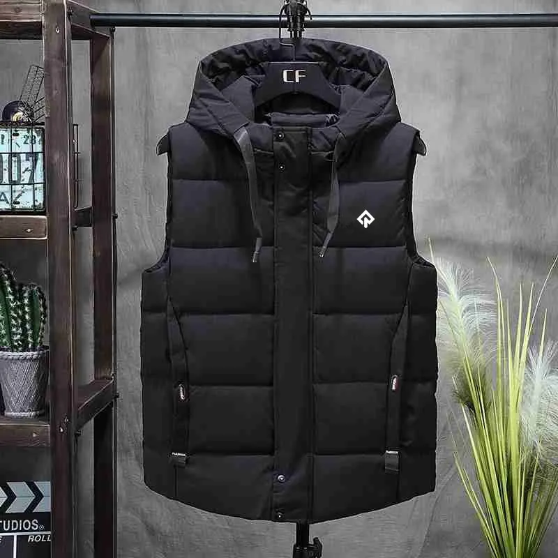 

High Quality Winter Golf Wear Men's Vest Hooded Down Cotton Golf Jacket Waistcoat Thicken Warm Man Golf ​coats Plus Size L-5xl