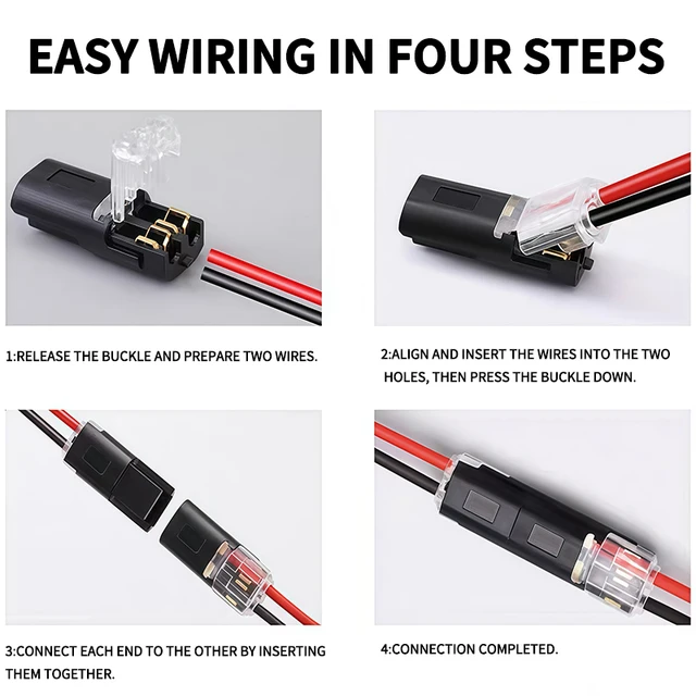 Electric Wire Connector No Strip Quick Dual Line Cable Interconnection Detachable Automotive Terminal Plug Universal Quality 2