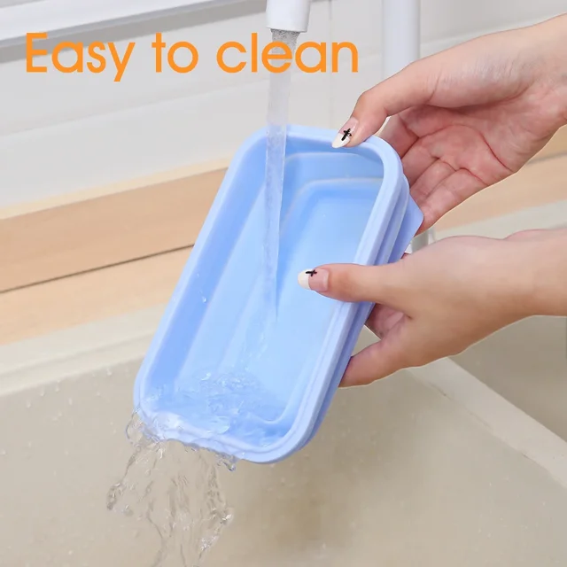 Boîte à déjeuner rectangulaire en Silicone, boîte à Bento pliable, récipient alimentaire pliable, bol 300/500/800/1200ml pour vaisselle 4 pièces/ensemble 6