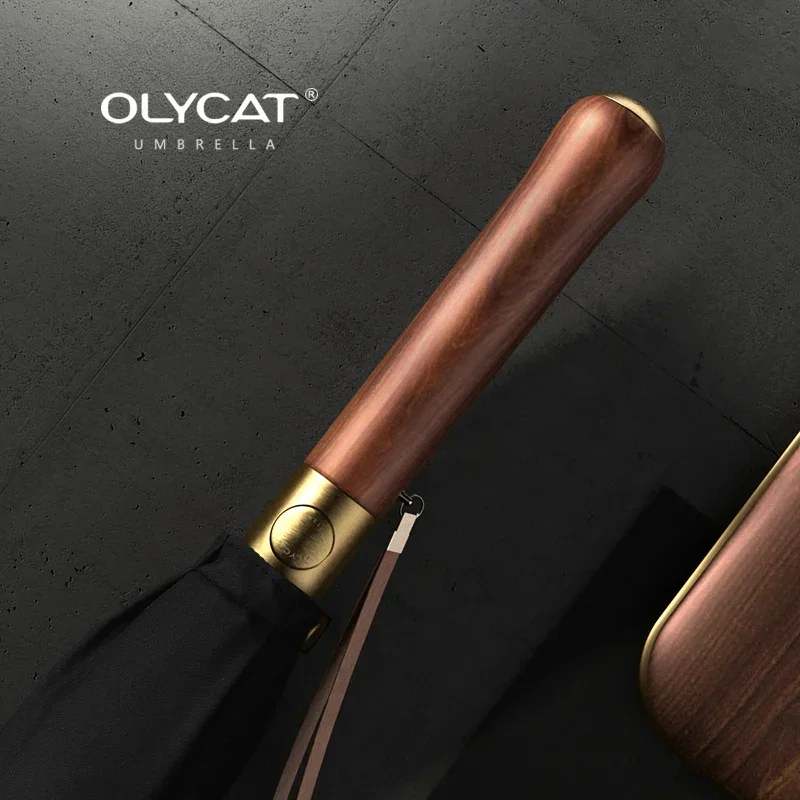 Wind Resistant Umbrella Windproof Umbrella 112cm Large Long 16 Ribs Umbrella Mental Wooden Handle For Men