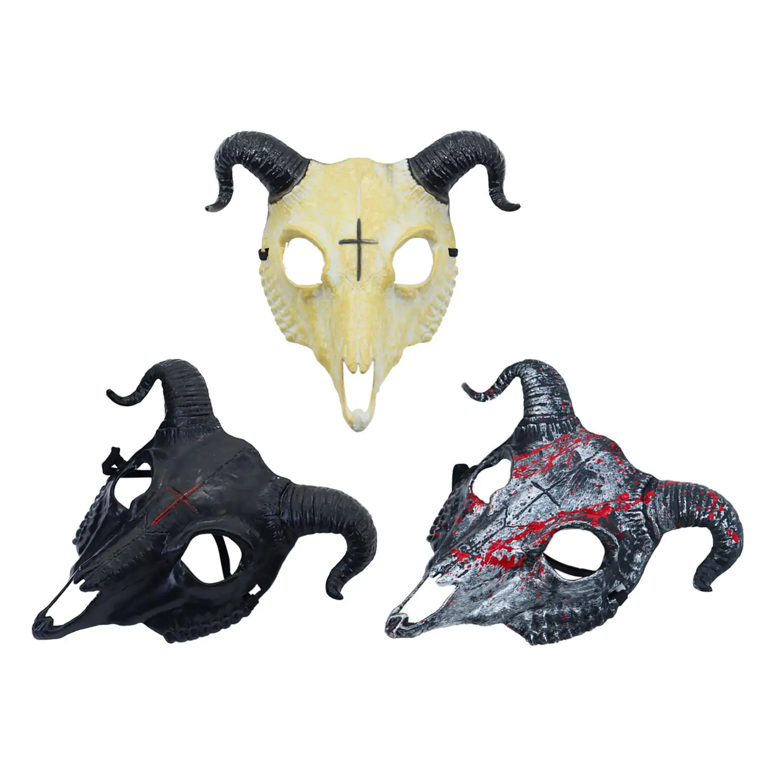 Halloween Mask Supplies Party Mask Cosplay Costume Goat Skull for Party Carnival Stage Performances Photo Props Masquerade