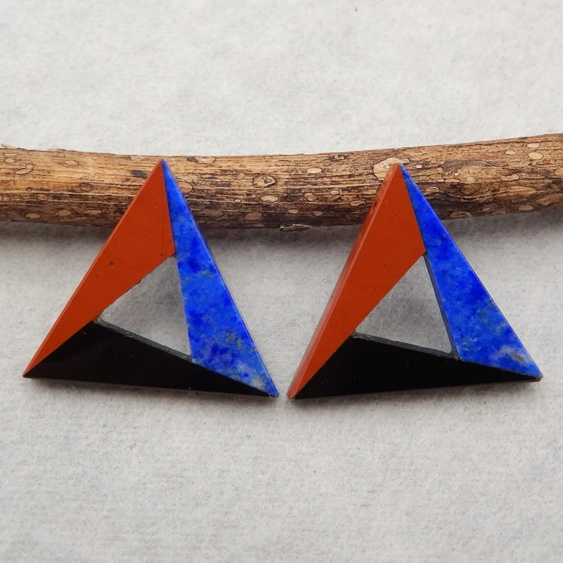 

Дизайнерские серьги из обсидиана с драгоценными камнями, Красная Река, яшма, лазурит, инкрустированные драгоценными камнями, бусины для ювелирных изделий, 22x22x3 мм, г